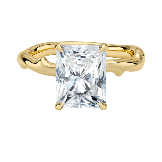 1 TO 5 CT Luxury Lab Grown Radiant Cut Rose Thorn Hidden Accent Diamond Ring with Pave Basket in 10K/14K/18K Gold | Pooja Diamond | IGI Certified Lab Diamond