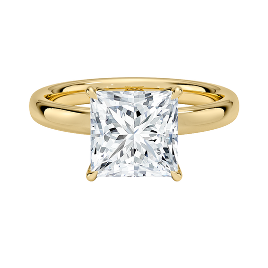 1 TO 5 CT Premium Princess Cut Lab Grown Diamond Elodie 2.5mm Solitaire Ring in 10K/14K/18K Gold | Pooja Diamond | IGI Certified Lab Diamond