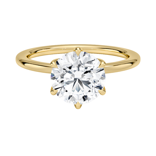 1 TO 5 CT Lab Grown Round Cut Diamond Esme Perfect Fit Solitaire Ring in 10K/14K/18K Gold| Pooja Diamond | IGI Certified Lab Diamond