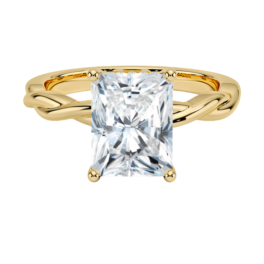 1 To 5 Ct Twisted Vine Hidden Halo Radiant Cut Lab Grown Diamond Ring | Pooja Diamond | IGI Certified Lab Diamond