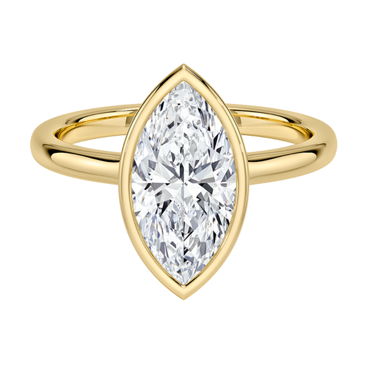1 To 5 Ct Sylvie Perfect Fit Bezel Marquise Cut Lab Grown Diamond Solitaire Ring | Pooja Diamond | IGI Certified Lab Diamond
