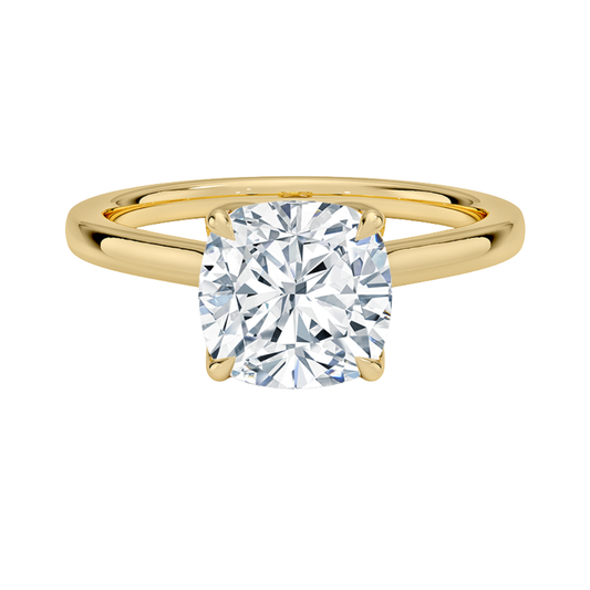 1 TO 5 CT Designer Cushion Cut Lab Grown Diamond Elodie Cathedral Solitaire Ring in 10K/14K/18K Gold | Pooja Diamond | IGI Certified Lab Diamond