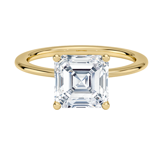 1 TO 5 CT Lab Grown Asscher Cut Diamond Solitaire Ring in 10K/14K/18K Gold | Pooja Diamonds| IGI Certified Lab Diamond