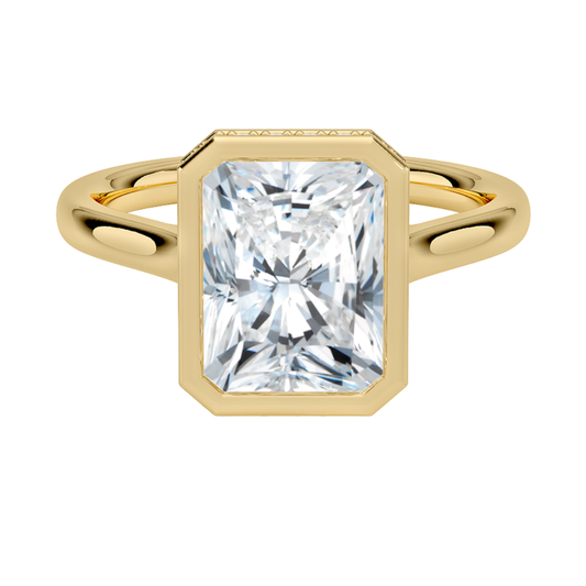 1 TO 5 CT Lab Grown Radiant Cut Diamond Ring with Hidden Pavé Gallery in 10K/14K/18K Gold | Pooja Diamond | IGI Certified Lab Diamond