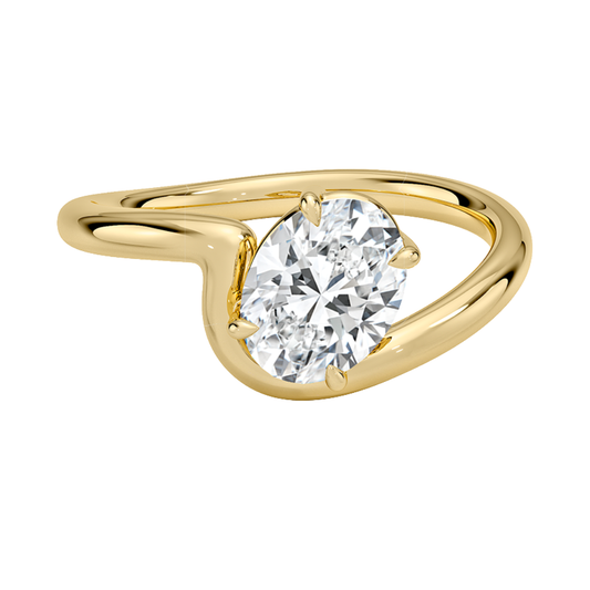 1 TO 5 CT Lab Grown Oval Cut Diamond Aire Solitaire Ring in 10K/14K/18K Gold | Pooja Diamonds|IGI Certified Lab Diamond