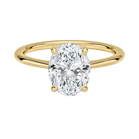 1 TO 5 CT Luxury Oval Cut Lab Grown Diamond Ring with Elle Hidden Halo in 10K/14K/18K Gold | Pooja Diamond | IGI Certified Lab Diamond
