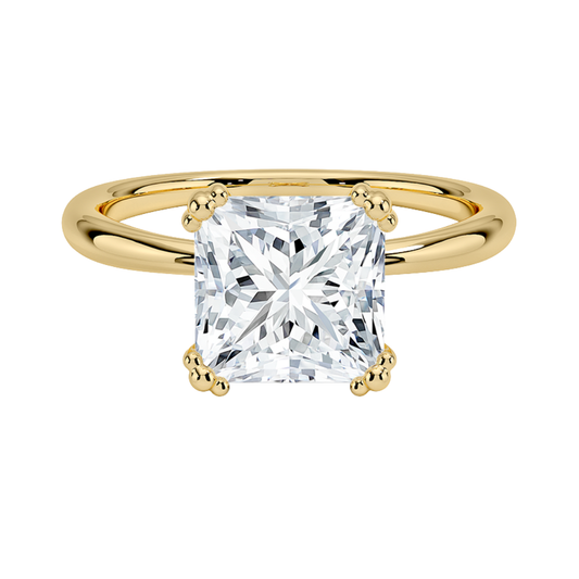 1 TO 5 CT Lab Grown Princess Cut Solitaire Diamond Freesia Triple-Prong Solitaire Ring in 10K/14K/18K Gold | Pooja Diamond | IGI Certified Lab Diamond