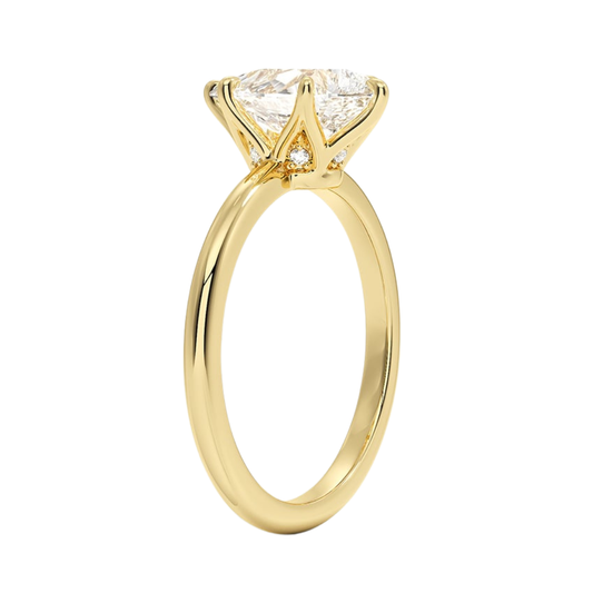 1 TO 5 CT Lab Grown Pear Cut Esme Hidden Halo Diamond Ring with Hidden Accents in 10K/14K/18K Gold | Pooja Diamond | IGI Certified Lab Diamond