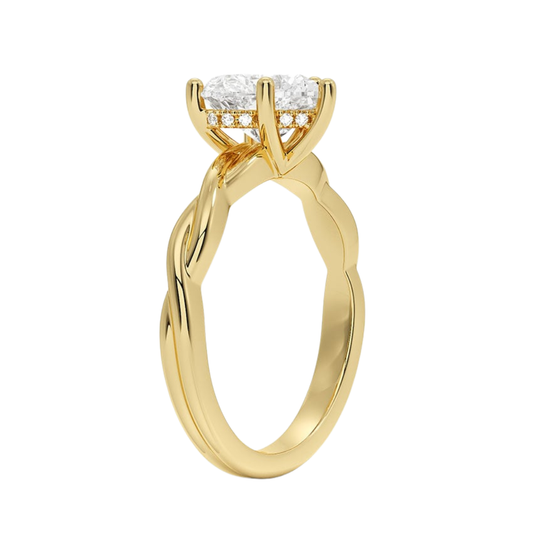 1 To 5 Ct Twisted Vine Hidden Halo Heart Cut Lab Grown Diamond Ring | Pooja Diamond | IGI Certified Lab Diamond