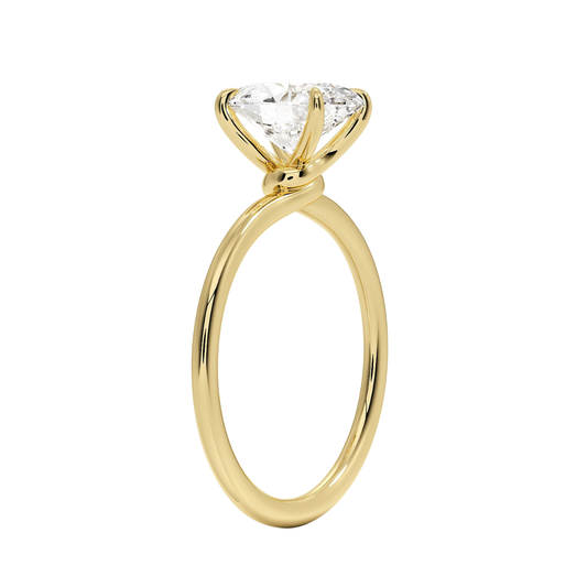 1 TO 5 CT Modern Oval Cut Lab Grown Diamond Entwined Solitaire Ring in 10K/14K/18K Gold | Pooja Diamond | IGI Certified Lab Diamond