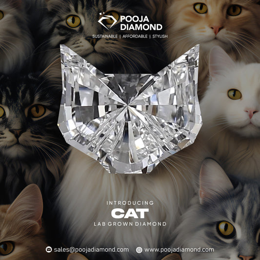 Lab Grown Cat Shape Diamond | Fancy Animal Cut CVD Diamond | Pooja Diamond