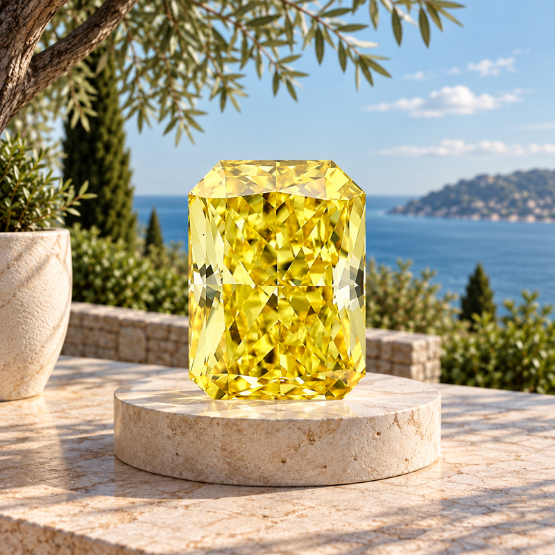 1 To 5 Ct Radiant Cut Yellow Radiant Shape Lab Grown Diamond | Fancy Yellow CVD Diamond – Pooja Diamond