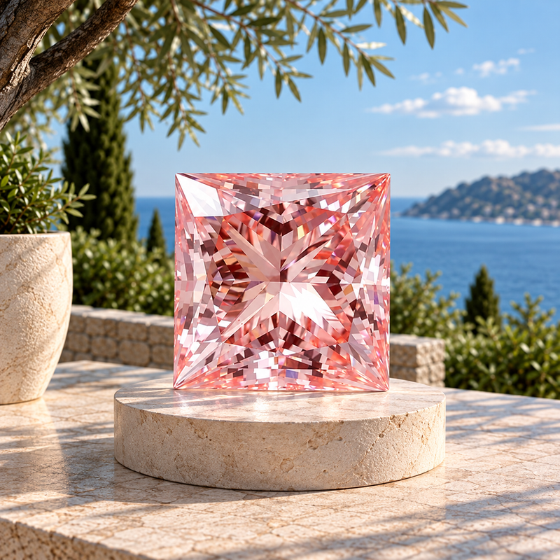 1 To 5 CT Pink Princess Shape Lab Grown Diamond | Fancy Pink CVD Princess Cut Diamond – Pooja Diamond