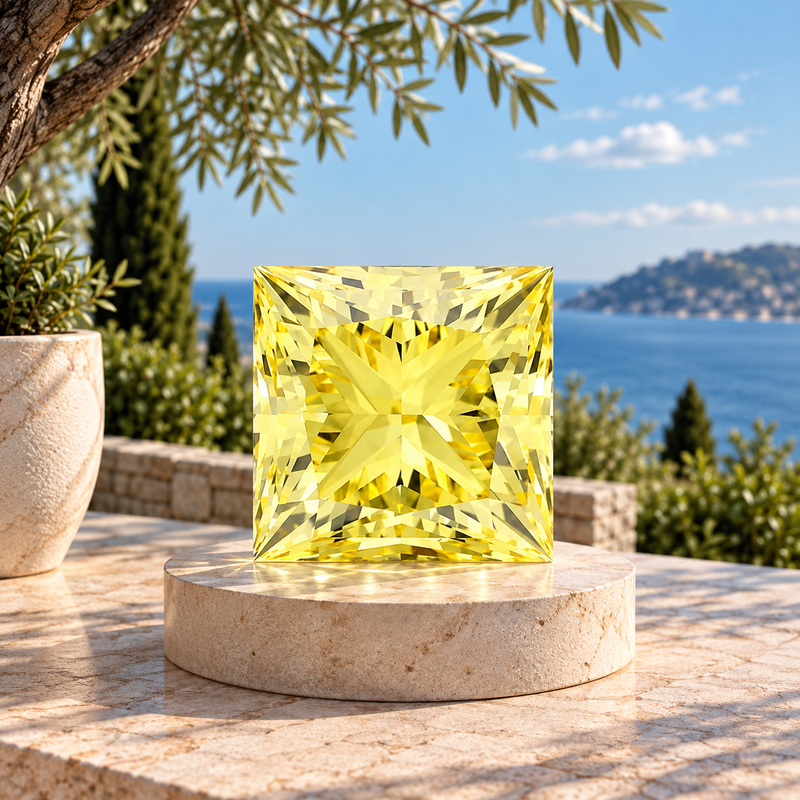 1 To 5 CT Yellow Princess Shape Lab Grown Diamond | Fancy Yellow CVD Princess Cut Diamond – Pooja Diamond