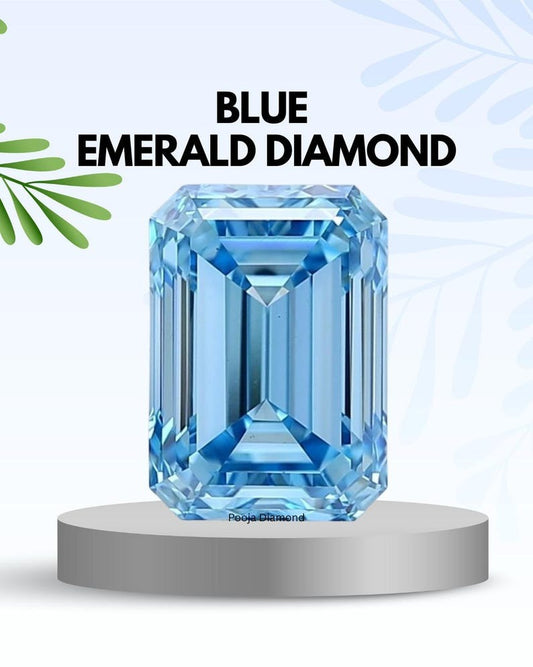 Blue Emerald Colour Lab Grown Diamond : Vvs/Vs IGI Certified Loose Cvd Diamond For Personal Jewelry