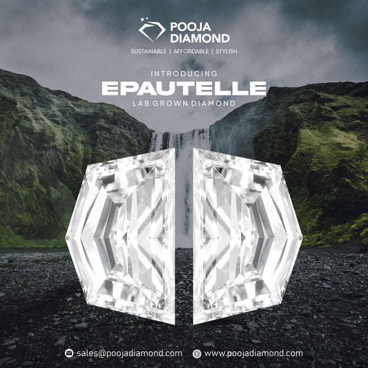 Lab Grown Epaulette Shape Diamond | Luxury Fancy Cut CVD Diamond | Pooja Diamond