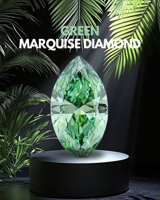 1 To 5 CT Marquise Cut Green Colour Lab Grown Diamond : IGI Certified Cvd Loose Diamond