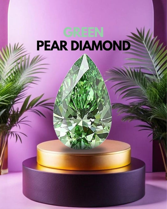 1 To 5 Carat Pear Green Colour Lab Grown Diamond : Vvs/vs IGI Certified Cvd Loose Diamond