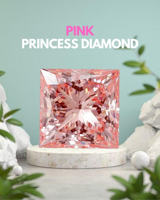Princess Cut Pink Colour VVS/Vs Lab Grown Diamond, IGI Certified Eco Friendly Loose Diamond, CVD Diamond Engagement Ring For Customized Gift