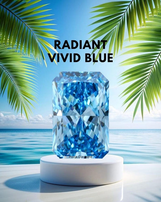 1 To 5 Ct Radiant Cut Fancy Vivid Blue Colour IGI Certified Lab Grown Diamond Vvs/Vs Loose Diamond Ring