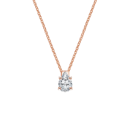 1 To 3 CT Floating Solitaire Pear Cut Lab Grown Diamond Pendant in 10K/14K/18K Gold | Pooja Diamond | IGI Certified Lab Diamond