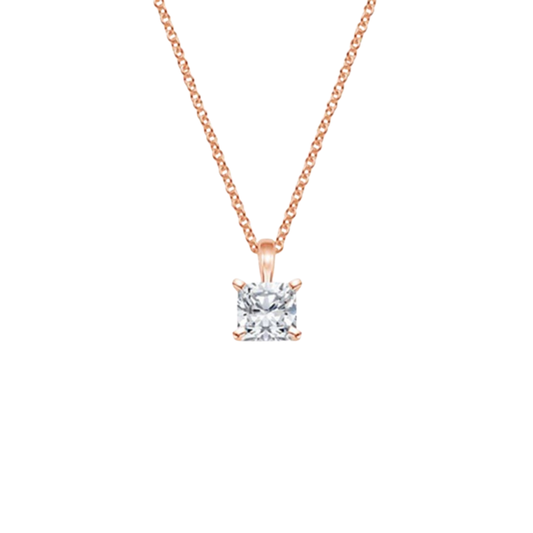1 TO 3 CT Single Bail Four-Prong Cushion Cut Lab Grown Diamond Pendant in 10K/14K/18K Gold | Pooja Diamond | IGI Certified Lab Diamond