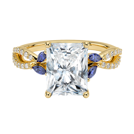 1 TO 5 CT Luxe Willow Radiant Cut Lab Grown Diamond Ring with Marquise Leaf Accents in 10K/14K/18K Gold | Pooja Diamond | IGI Certified Lab Diamond