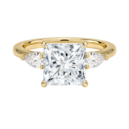 1 To 5 Ct Opera Perfect Fit Princess Three Stone Lab-Grown Diamond Ring in 10K/14K/18K Gold | Pooja Diamond | IGI Certifed Lab Diamond