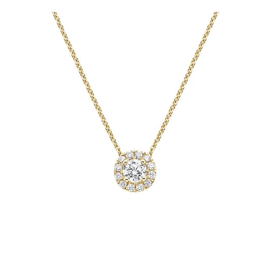 1 To 3 CT Round Cut Lab Grown Diamond Halo Pendant in 10k/14k/18k Gold | Pooja Diamond | IGI Certified Lab Diamond