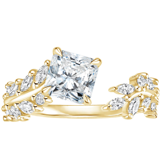 1 To 5 CT Sweeping Ivy Radiant Cut Lab Grown Diamond Ring in 10K/14K/18K Gold | Pooja Diamond | IGI Certified Lab Diamond