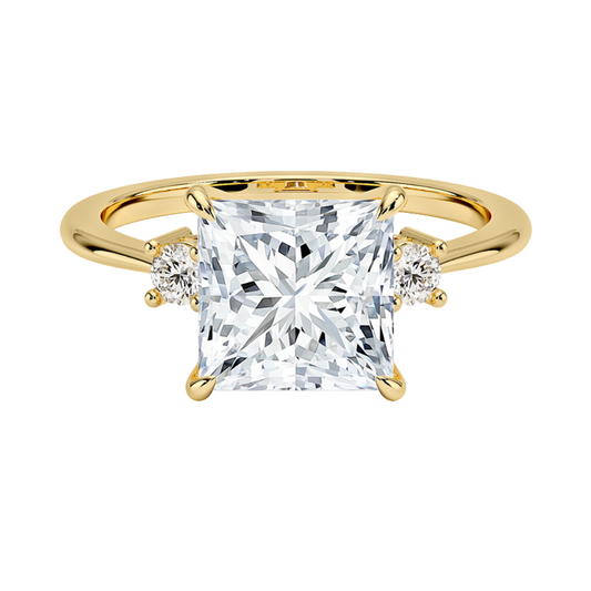 1 TO 5 CT Petite Selene Princess Cut Three Stone Lab-Grown Diamond Ring in 10K/14K/18K Gold | Pooja Diamond | IGI Certified Lab Diamond