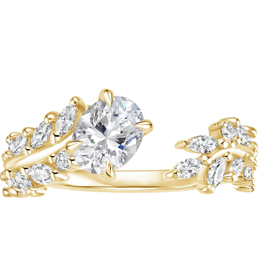 1 To 5 CT Sweeping Ivy Oval Cut Lab Grown Diamond Ring in 10K/14K/18K Gold | Pooja Diamond | IGI Certified Lab Diamond