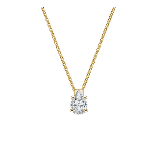 1 To 3 CT Floating Solitaire Pear Cut Lab Grown Diamond Pendant in 10K/14K/18K Gold | Pooja Diamond | IGI Certified Lab Diamond