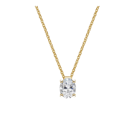 1 To 3 CT Floating Solitaire Oval Cut Lab Grown Diamond Pendant in 10K/14K/18K Gold | Pooja Diamond | IGI Certified Lab Diamond