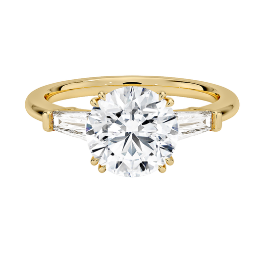 1 To 5 CT Symphony Double Prong Three Stone Round Cut Lab-Grown Diamond Ring in 10K/14K/18K Gold | Pooja Diamond | IGI Certified Lab Diamond