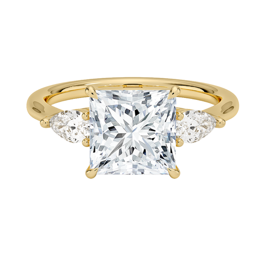 1 TO 5 Ct Opera Princess Three Stone Lab-Grown Diamond Ring in 10K/14K/18K Gold | Pooja Diamond | IGI Certified Lab Diamond