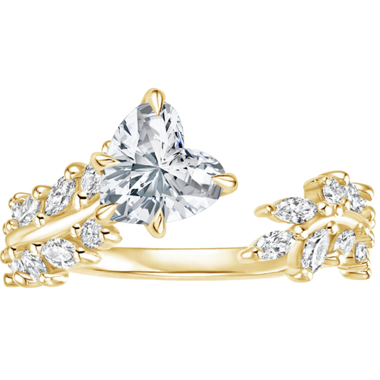 1 To 5 CT Sweeping Ivy Heart Cut Lab Grown Diamond Ring in 10K/14K/18K Gold | Pooja Diamond | IGI Certified Lab Diamond