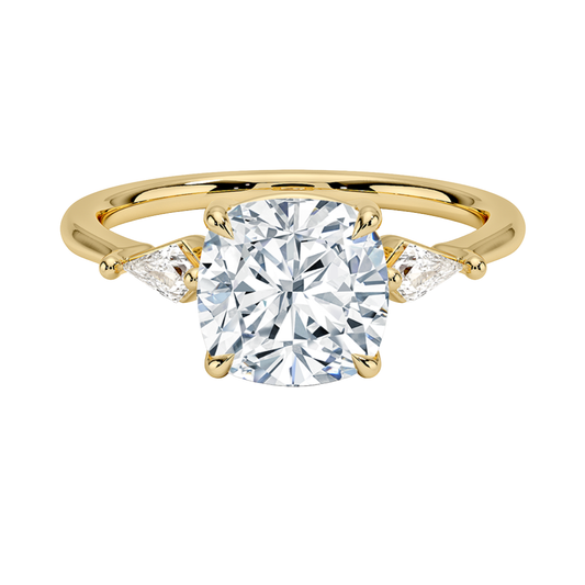 1 To 5 CT  Cometa Cushion Cut Lab Grown Diamond Three Stone Engagement Ring in 10K/14K/18K  Gold | Pooja Diamond | IGI Certified Lab Diamond