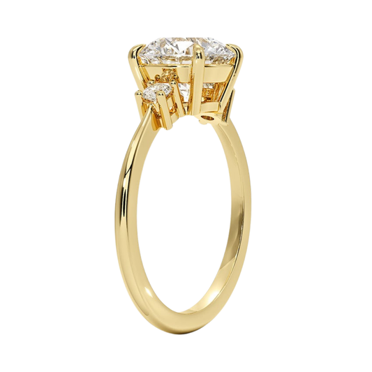 1 TO 5 CT Petite Selene Round Cut Three Stone Lab-Grown Diamond Ring in 10K/14K/18K Gold | Pooja Diamond | IGI Certified Lab Diamond