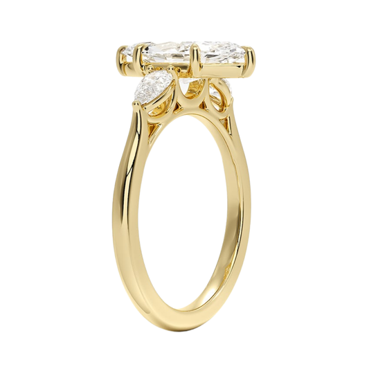 1 To 5 Ct Opera Perfect Fit Marquise Three Stone Lab-Grown Diamond Ring in 10K/14K/18K Gold | Pooja Diamond | IGI Certifed Lab Diamond