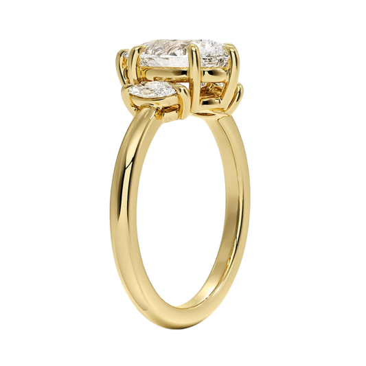 1 To 5 Ct Sasha Pear Cut Three Stone Marquise Lab-Grown Diamond Ring in 10K/14K/18K Gold | Pooja Diamond | IGI Certified Lab Diamond