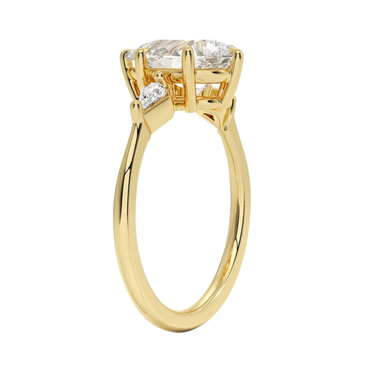 1 To 5 CT  Cometa Pear Cut Lab Grown Diamond Three Stone Engagement Ring in 10K/14K/18K  Gold | Pooja Diamond | IGI Certified Lab Diamond