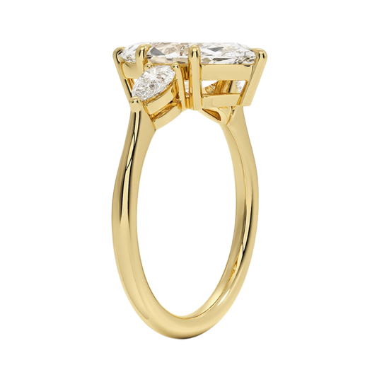 1 TO 5 Ct Opera Marquise Three Stone Lab-Grown Diamond Ring in 10K/14K/18K Gold | Pooja Diamond | IGI Certified Lab Diamond