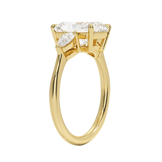 1 TO 5 Ct Opera Radiant Three Stone Lab-Grown Diamond Ring in 10K/14K/18K Gold | Pooja Diamond | IGI Certified Lab Diamond