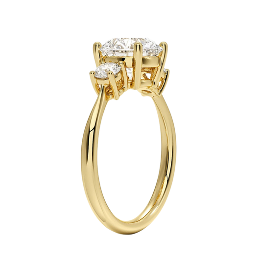 1 TO 5 CT Selene Three Stone Round Cut Lab-Grown Diamond Ring in 10K/14K/18K Gold | Pooja Diamond | IGI Certified Lab Diamond