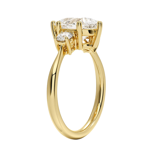 1 TO 5 CT Selene Three Stone Pear Cut Lab-Grown Diamond Ring in 10K/14K/18K Gold | Pooja Diamond | IGI Certified Lab Diamond