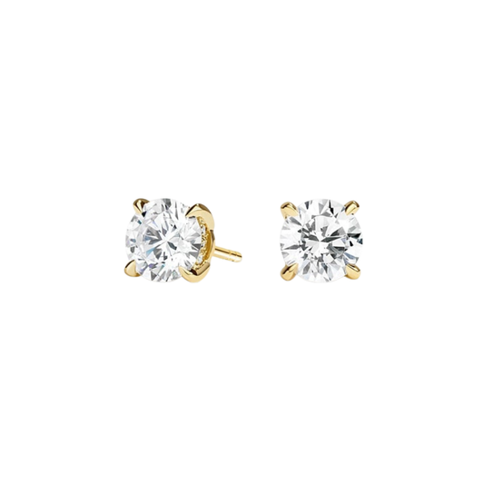 1 To 3 CT Secret Halo Lab Grown Round Diamond Stud Earrings in 10K/14K/18K Gold | Pooja Diamond | IGI Certified Lab Diamond