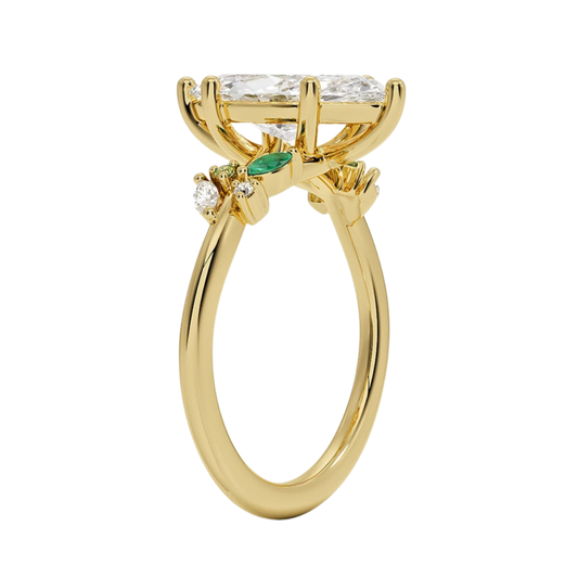 1 TO 5 CT Arden Marquise Cut Lab Grown Diamond Ring with Marquise Leaf Accents in 10K/14K/18K Gold | Pooja Diamond | IGI Cetified Lab Diamond