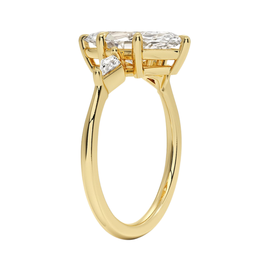 1 To 5 CT  Cometa Marquise Cut Lab Grown Diamond Three Stone Engagement Ring in 10K/14K/18K  Gold | Pooja Diamond | IGI Certified Lab Diamond
