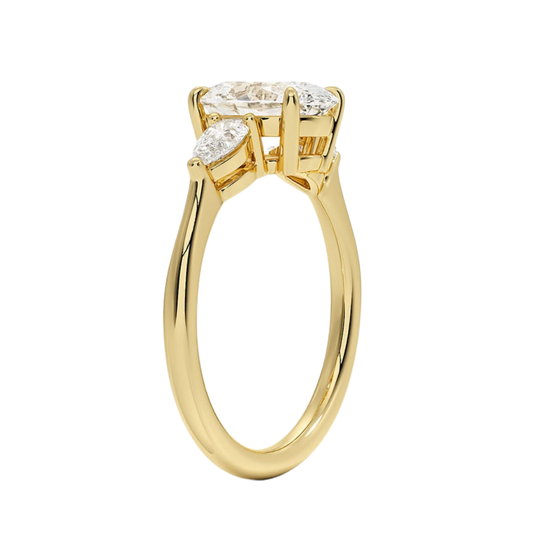 1 TO 5 Ct Opera Oval Three Stone Lab-Grown Diamond Ring in 10K/14K/18K Gold | Pooja Diamond | IGI Certified Lab Diamond